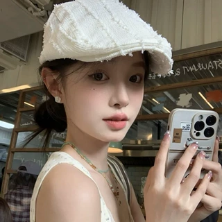 2026新款贝雷帽女夏季薄款显脸小前进帽时尚百搭复古报童鸭舌帽子