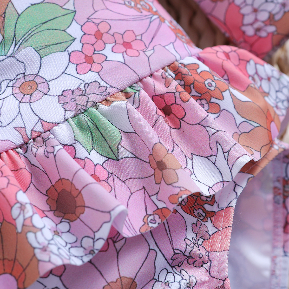 SAMGAMIBABY children's swimwear new girls long sleeved printed one piece swimsuit_voghion.com