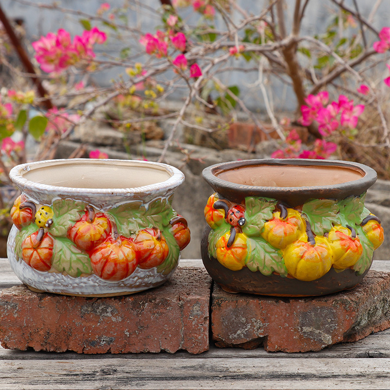 Minimalist Ceramic Succulent Plant Pot, Creative and Unique, Small Coarse Pottery, Breathable, Large Diameter, New Trendy Model Minimalist Ceramic Succulent Plant Pot, Creative and Unique, Small Coarse Pottery, Breathable, Large Diameter, New Trendy Model
