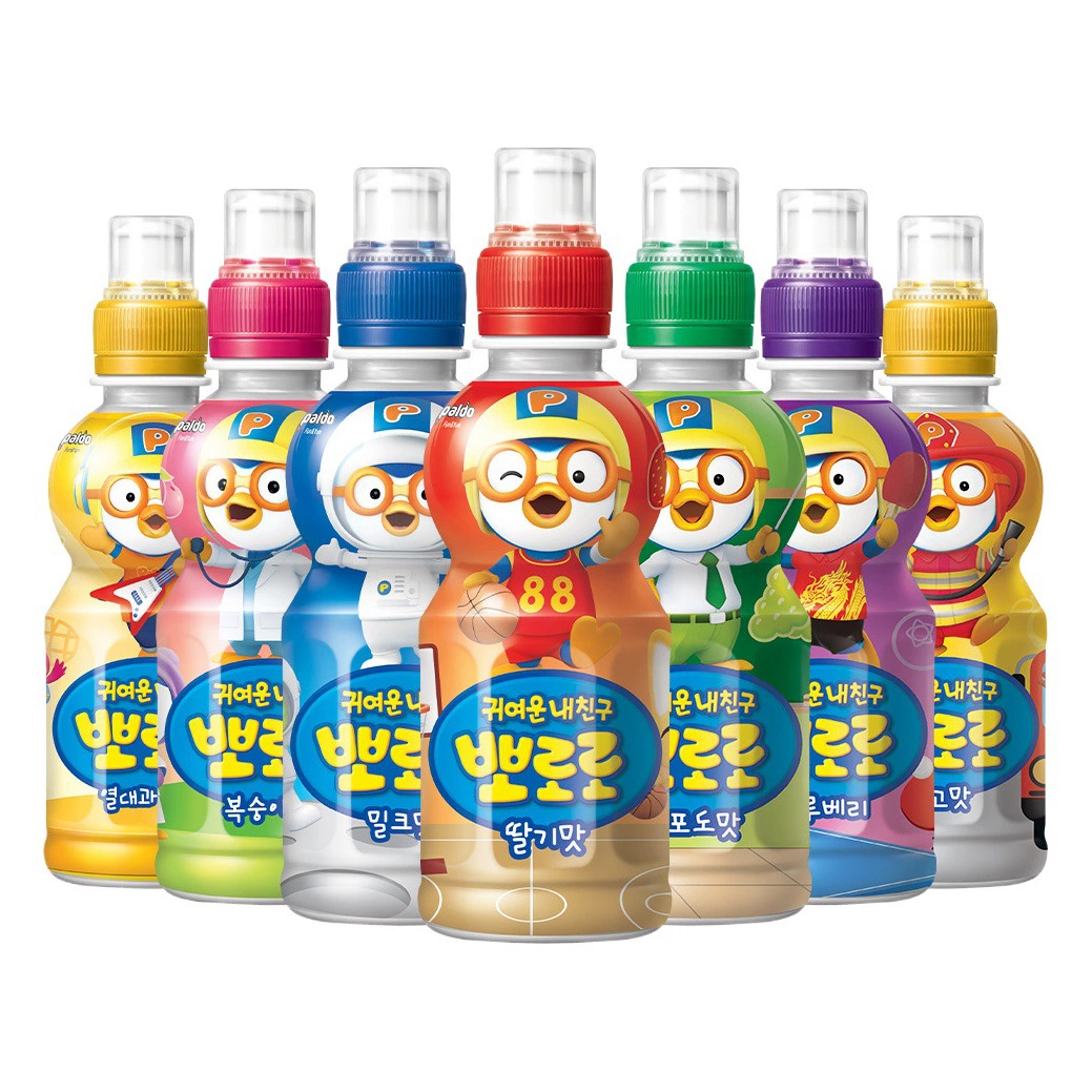 Корейский импортный детский соковый напиток Pororo, поп, клубника, виноград, молочный ароматизированный напиток