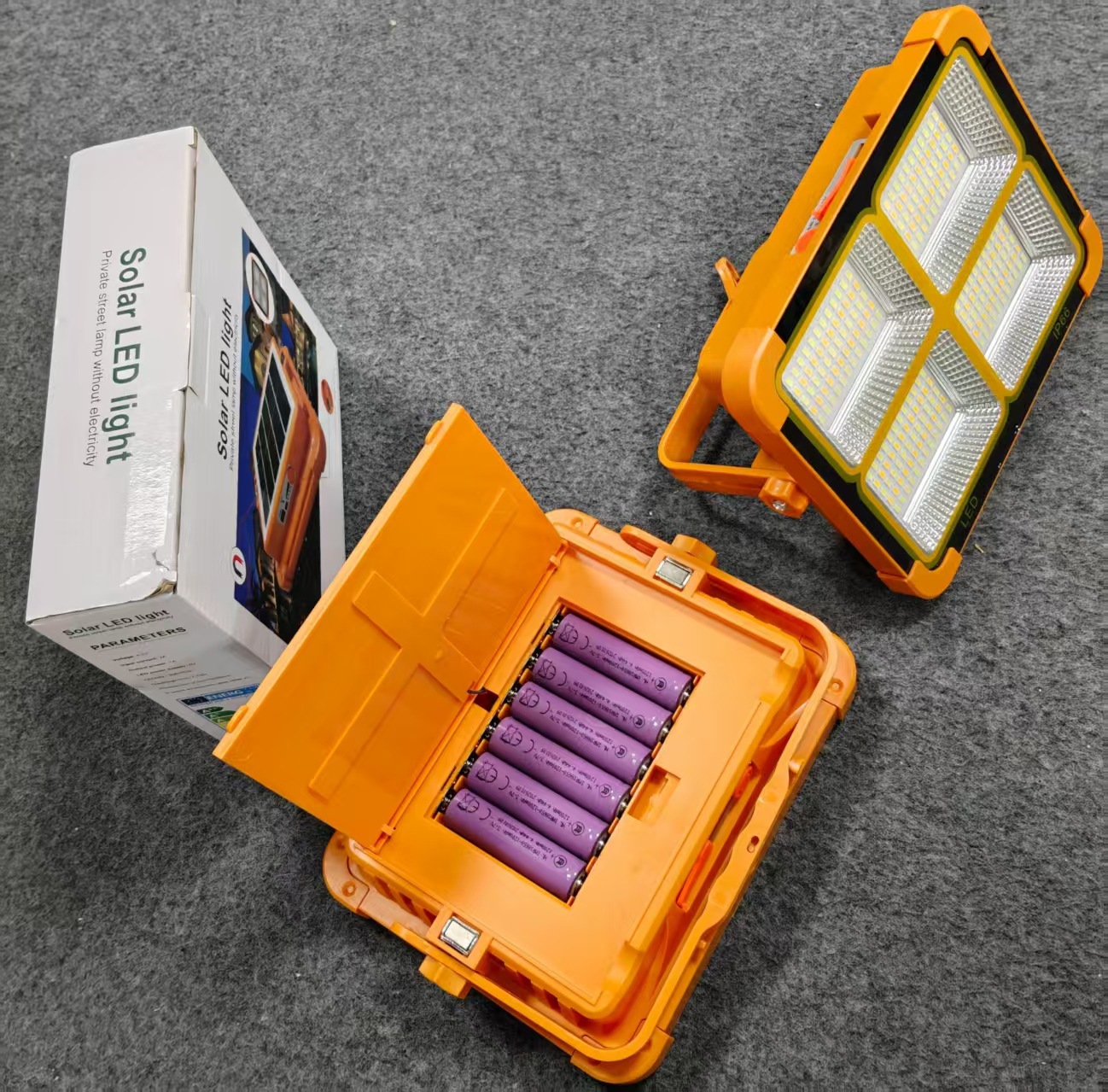 Reflector LED Solar de 4 Paneles, Impermeable, para Exteriores, Camping, Puesto de Mercado Nocturno, Luz de Emergencia, Iluminación, Foco