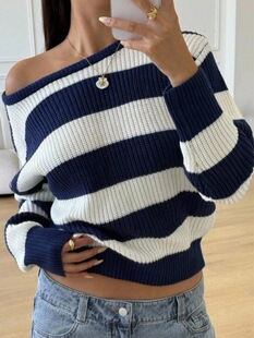 T 41170 Oversized Stripe Knit Sweater ¶��l�yë�� ���l