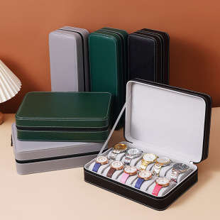 Leather Watch Pillow Storage Bag Watch Zipper Storage Box Watch Bag Portable Home Collection Display Box Wholesale