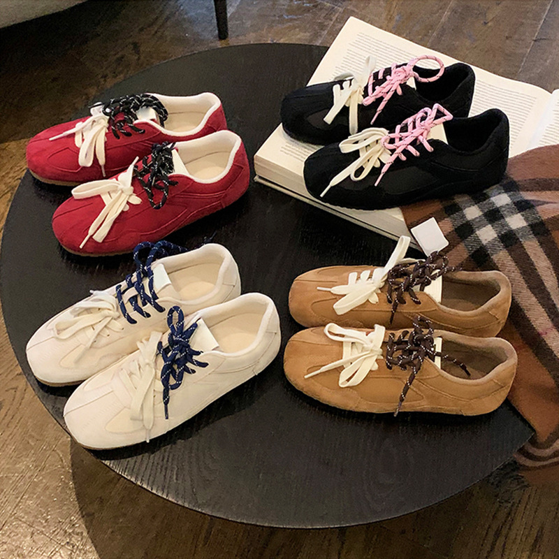 Versión de cuero de vaca ~ cuero real aumentando la altura de los zapatos deportivos de mujer zapatos casuales de suela gruesa de dos cordones zapatos de plancha