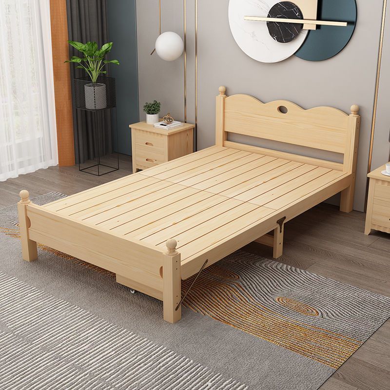 Cama de madera sólida de 1,2 m moderna simple de 1,5 m cama individual cama doble económica de 0,8 m cama plegable con respaldo suave