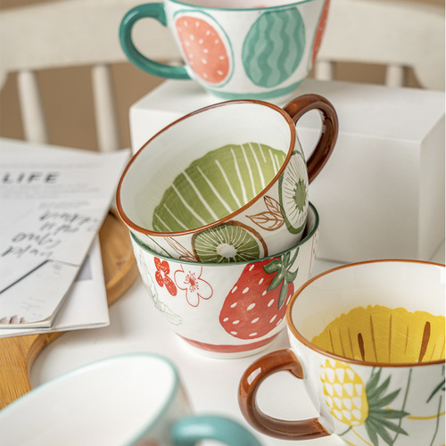 Fruit mug creative ceramic cup male and female students cute drinking cup female home coffee milk tea cup
