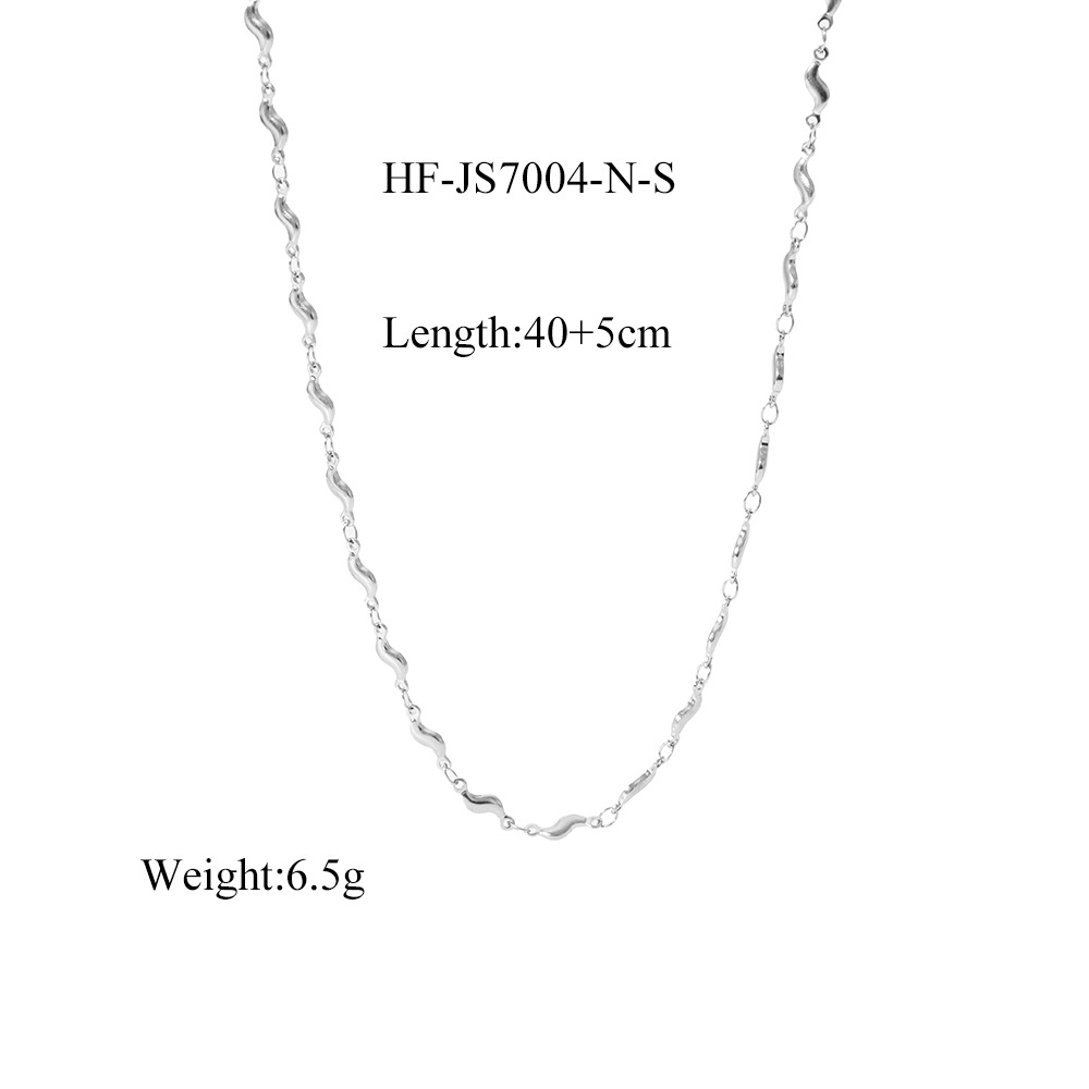 INS viento acero inoxidable simple titanio acero 18 quilates pequeños pimientos rurales ola estilo explosivo transfronterizo conjunto de joyas anti-color