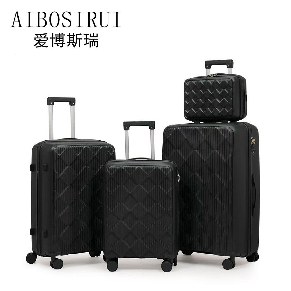 Procesamiento de moda personalizada PP casco duro tirón bolsas silenciosas ruedas universal maleta de viaje con cremallera cuatro maletas