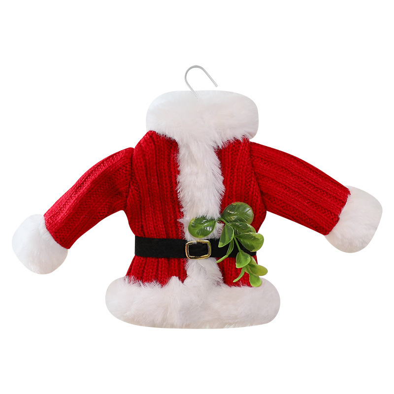 Handmade Knit Santa Claus Ornament – Striped Red & White Christmas Tree Decor, Festive Hanging Decoration For Holiday Home, Mantel & Gifts_voghion.com