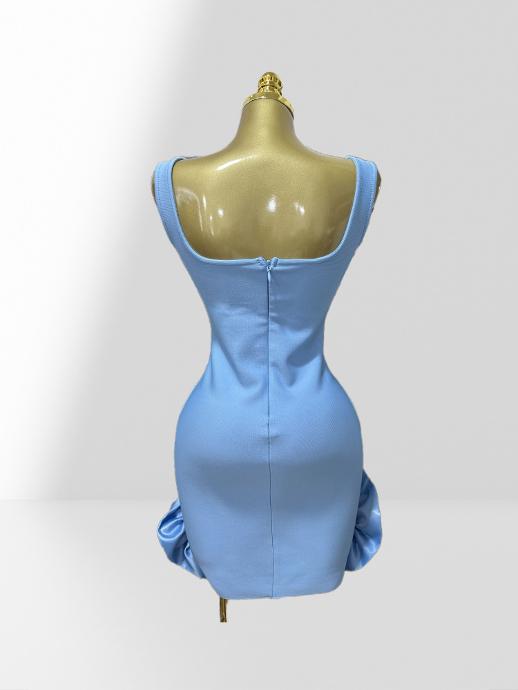 Women's Clothing Luxury Sleeveless Bandage Dress Rhinestone Embellished Tulip Shaped Skirt Bodycon Style Party Women's Clothing_ecoleips.com