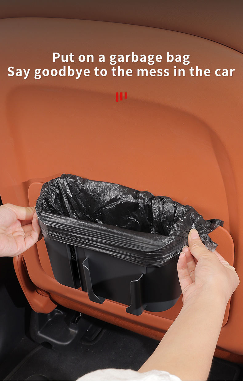 Car rear seat headrest side storage box, plastic thickened snap-on design, 2-in-1 tissue box with cup holder