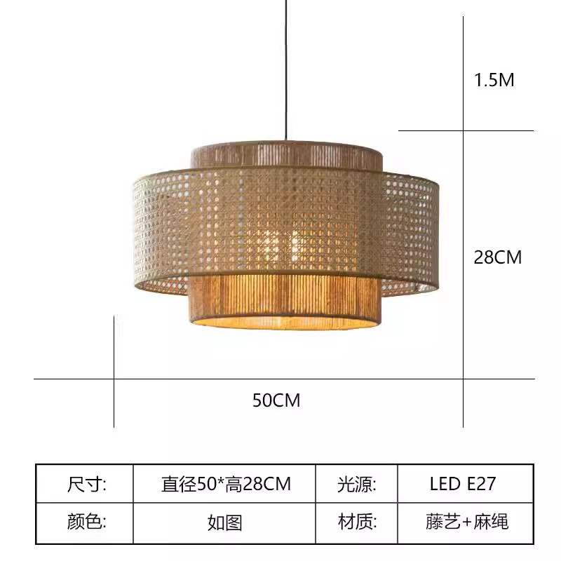 Nuevo estilo chino hotel japonés retro comedor dormitorio sala de estar de alojamiento bar de té de caña lámparas zen candelabros