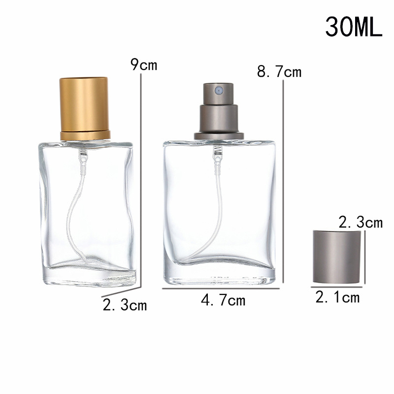 Spot B004-30ml50ml100ml boca de tornillo transparente aerosol de vidrio botella vacía botella de exhibición botella subenvasada