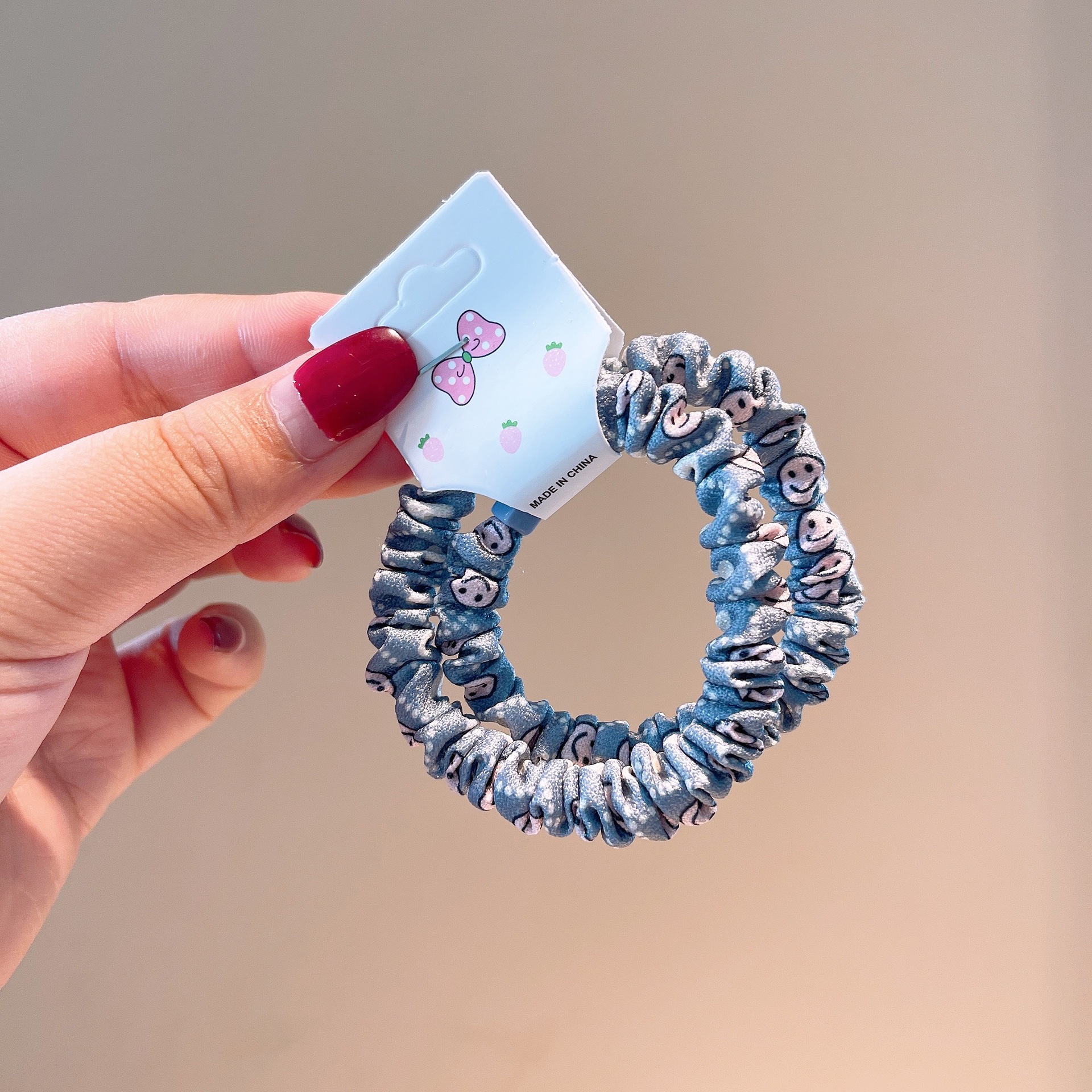 11g Weight Festival Occasion Geometric Pattern Women'S Gender Retro Style Khaki, Coffee, White, Blue, Black Color Retro Vintage Christmas Series Cute Bear Hair Ring Hair Accessories 9
