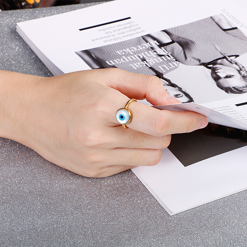 Fashion Devilu0027S Eye Titanium Steel Inlay Opal Bracelets Earrings Necklace