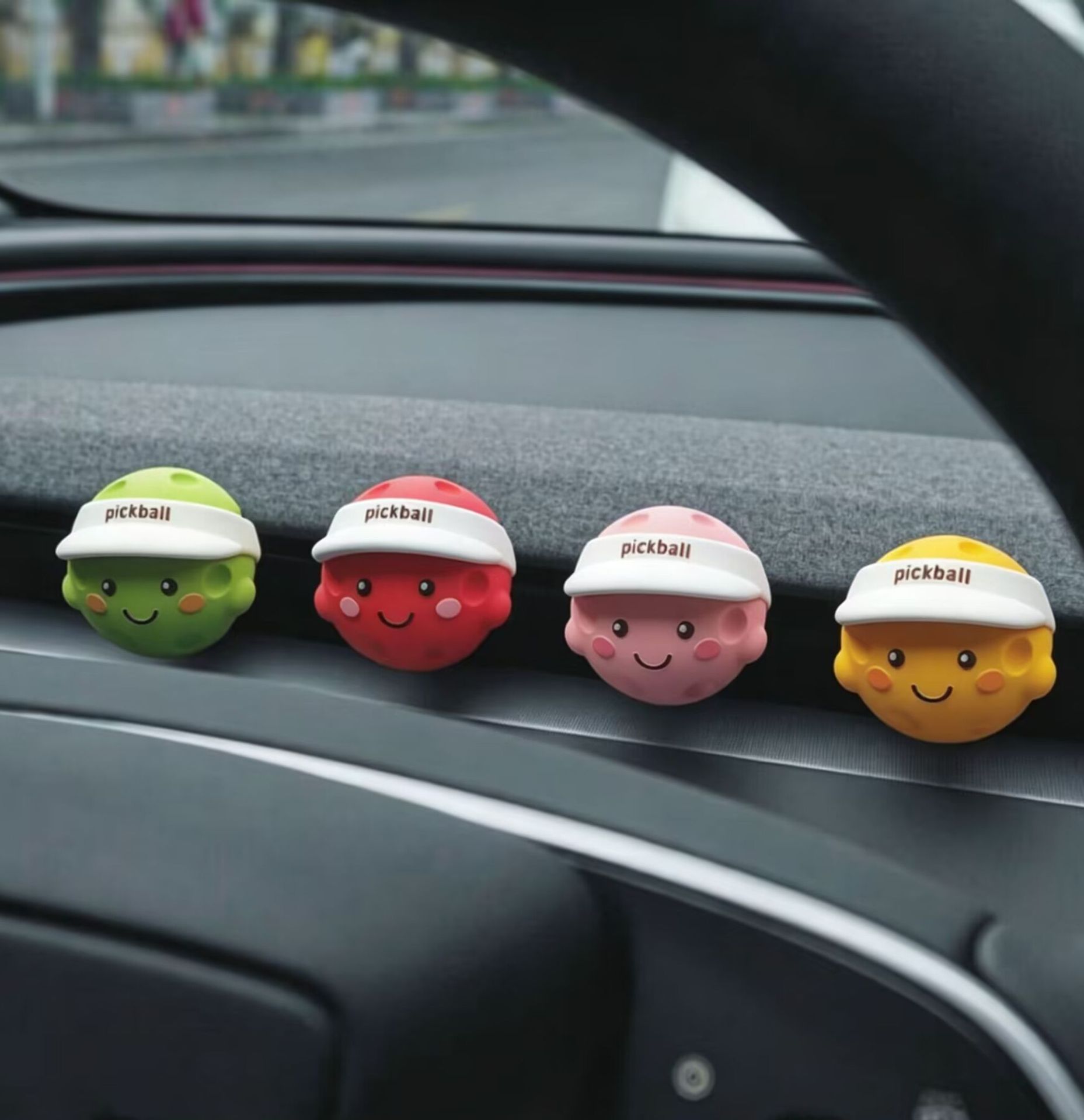 New creative car air freshener pickleball pendant car air vent decoration for girls, new car accessory