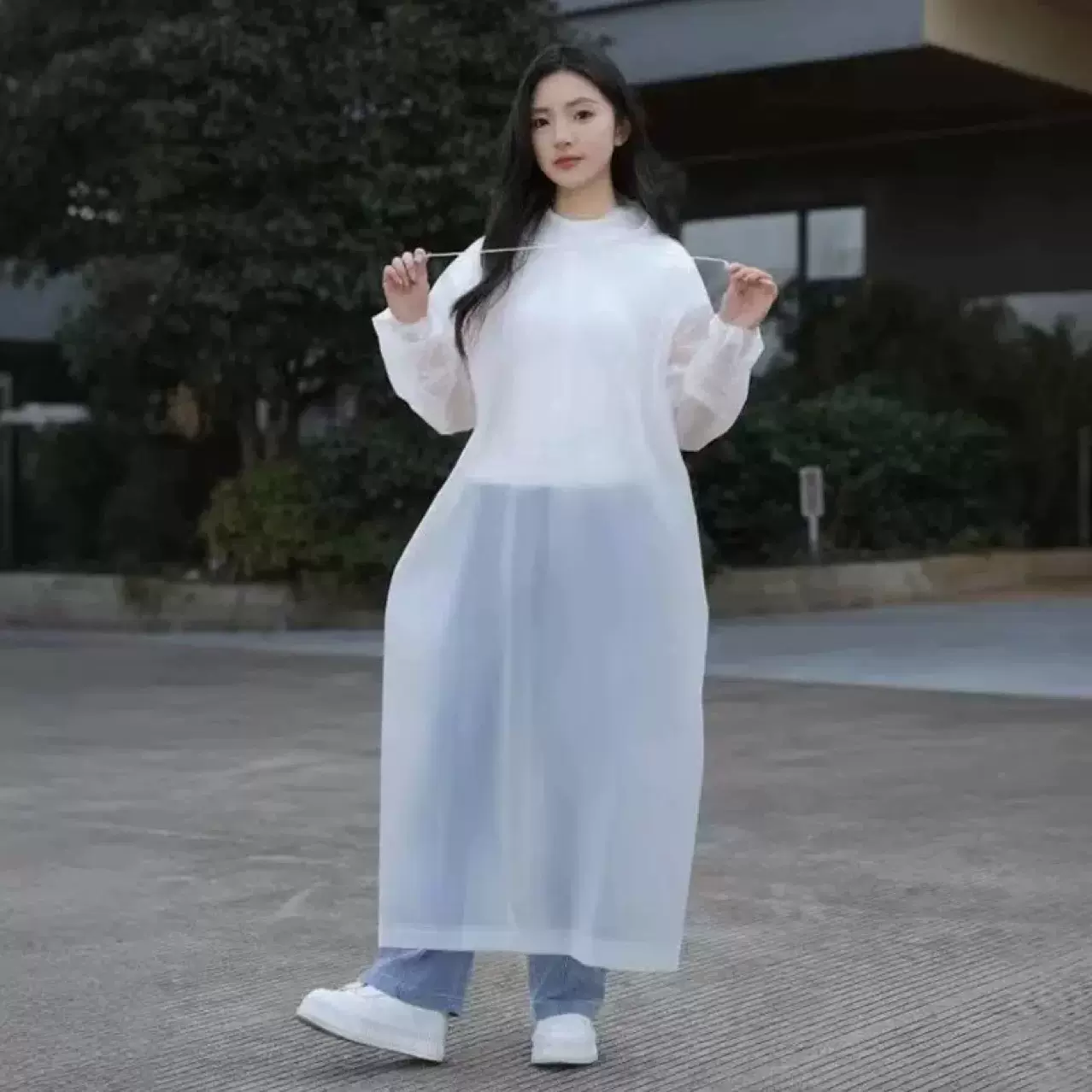 EVA加厚加长成人雨衣简约时尚轻便式套头衫男女通用非一次性雨披