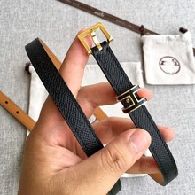 原单品质皮带女头层牛皮H字母方形针扣百搭简约1.5cm细款装饰腰带