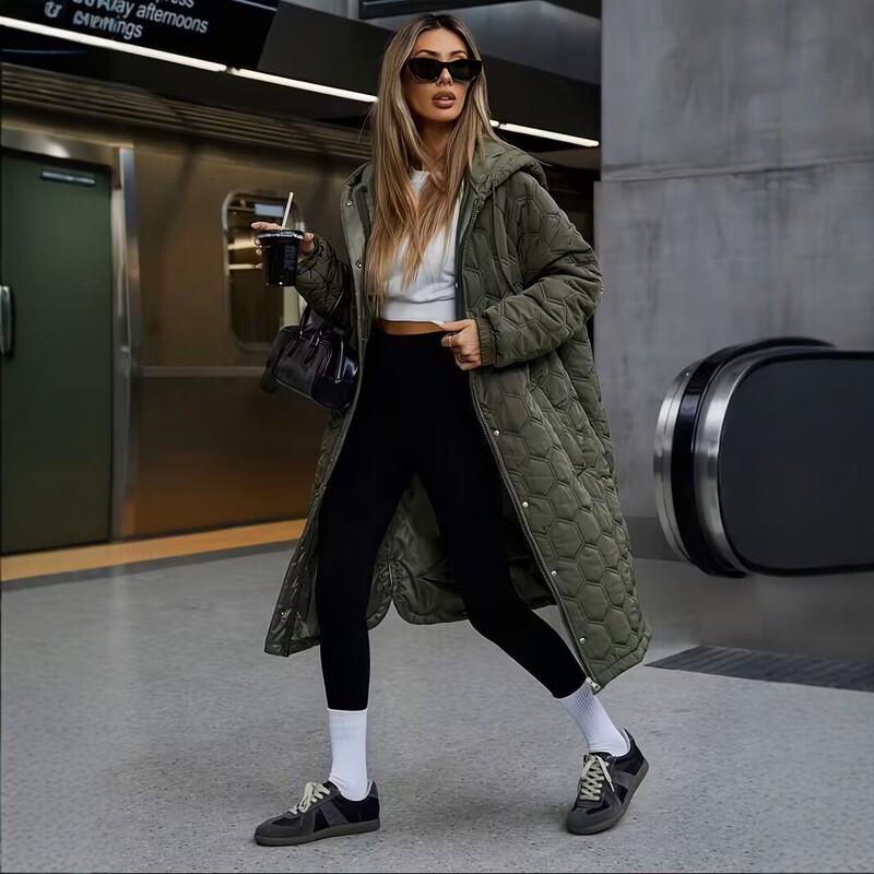 2026 Autumn and Winter New European and American Style Hooded Long Cotton Coat for Women, Loose Mid-Length Warm Cotton Jacket, Cross-Border Hit 2026 Autumn and Winter New European and American Style Hooded Long Cotton Coat for Women, Loose Mid-Length Warm Cotton Jacket, Cross-Border Hit