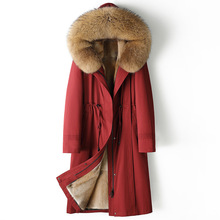 皮毛一体派克服女青根貂内胆可拆卸皮草外套女2025冬新款整貂大衣