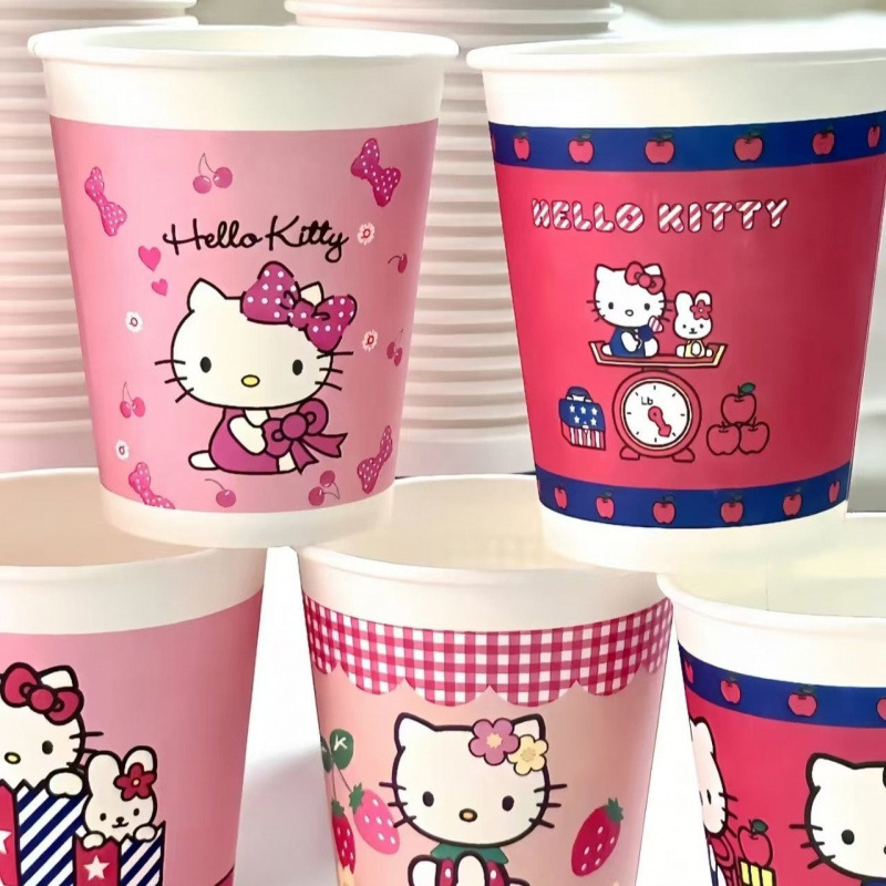 KT 猫かわいい紙コップホリデーホームパーティー厚みのある高価値カラー紙コップ水カップ盛邦栄ヨーグルトカップ|undefined