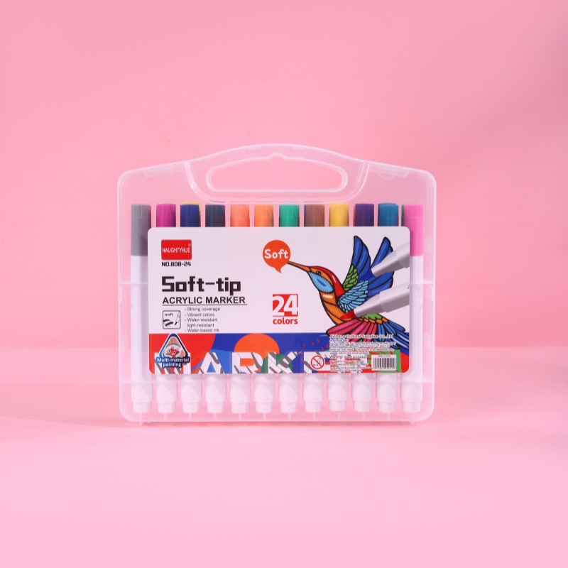 Acrílico marcador de lápiz para estudiantes de arte plegable color blando marcador de lápiz de secado rápido color opaco graffiti conjunto de lápiz de pintura