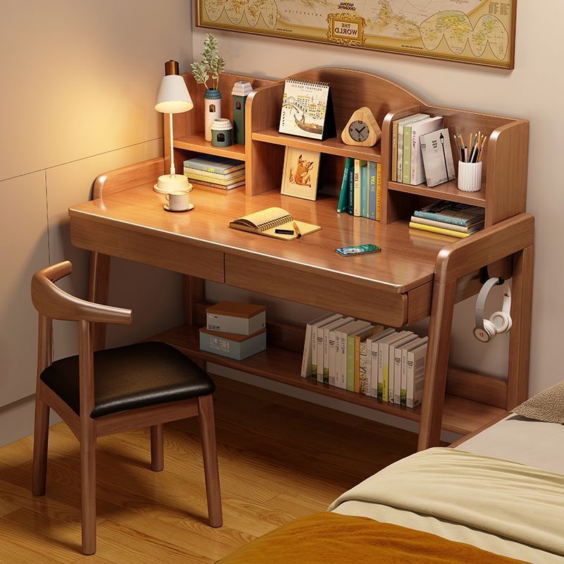 Solid Wood Desk for Home Children's Liftable Study Table Student Writing Desk Simple Modern Bedroom Desktop Computer Table
