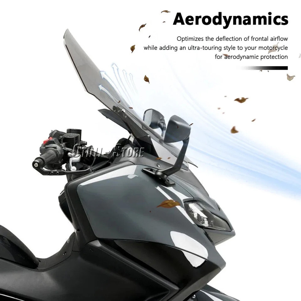 Suitable for Yamaha Tmax560 Front Windshield Heightening Windshield Deflector Protective Cover 2022-2024