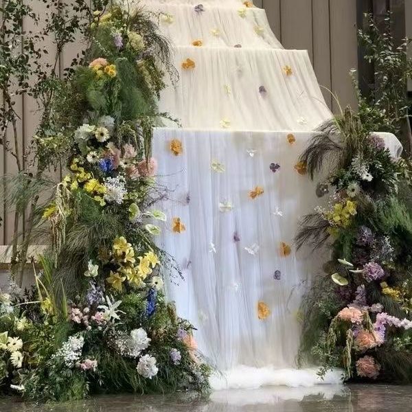 雾纱网纱布料白色蕾丝软纱布服装婚庆装饰摄影背景拍照面料亚马逊|undefined