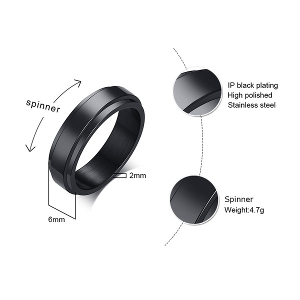 Golden glossy ring stainless steel