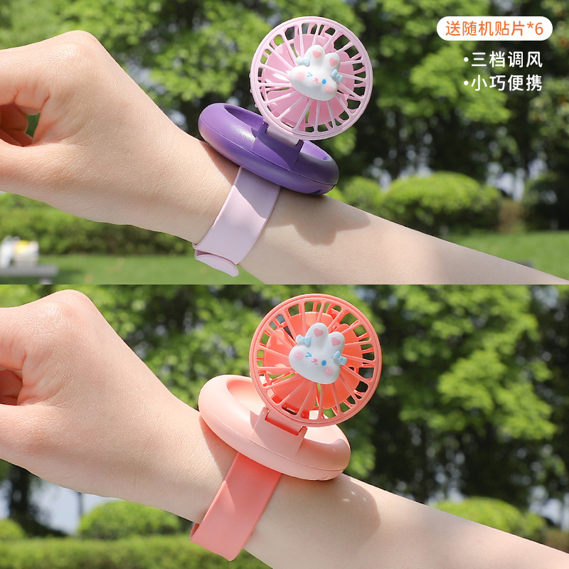 2025 nuevos estudiantes al aire libre mini usb portátil lindo ventilador de mano reloj pequeño ventilador para niños