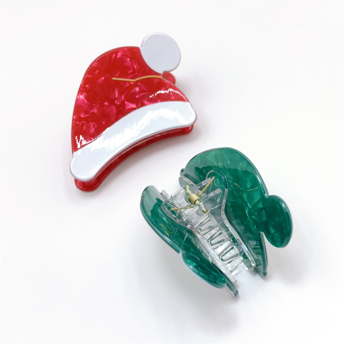 20g Weight Hair Claws Hair Accessories Type 1 Piece Quantity Holiday, Daily Occasion Arylic Material Christmas Festival Christmas Tree, Santa Claus Pattern Women's Gender Simple Style Style Christmas Simple Style Women's Christmas Tree Santa Claus Arylic Hair Claws 11