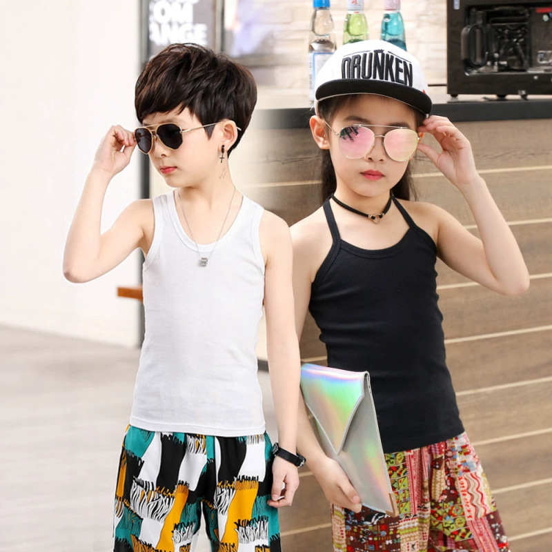 Children's Pure Cotton Summer Vest, Sleeveless Tank Top for Boys, Camisole for Girls, Toddler and Baby Summer Base Layer Clothing