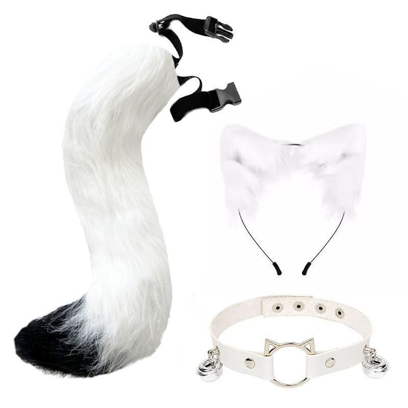 Cosplay Cat Ear Headband And Beast Tail Set Handmade Accessories_voghion.com