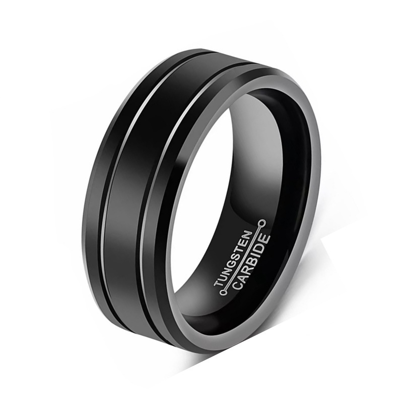 Cross-Border Hot Selling Classic Black Titanium Steel Ring for Men, Casual and Versatile Simple Couple Ring, European and American Jewelry Wholesale