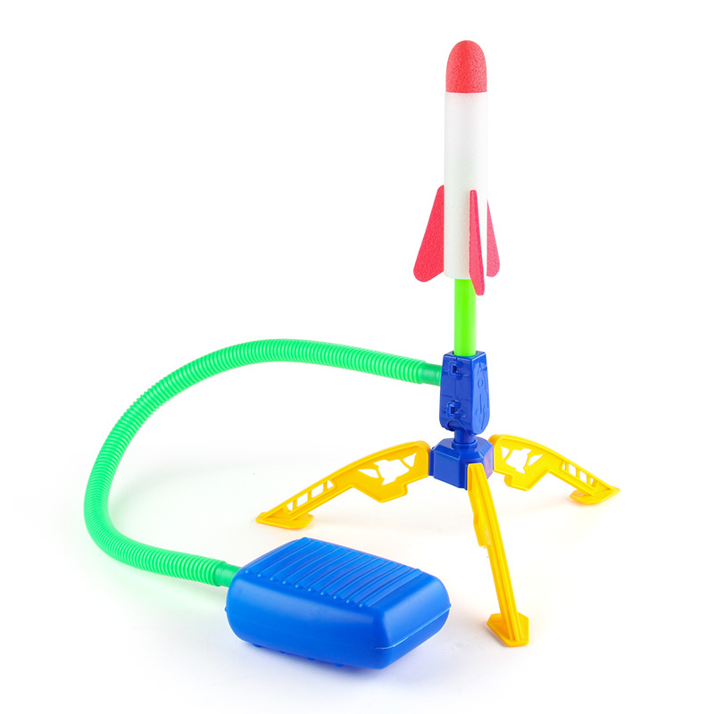 Pie de los niños de interior y al aire libre catapulta juguete volador cielo pequeño lanzador de cohetes flash Individual Doble explosivo lanzador