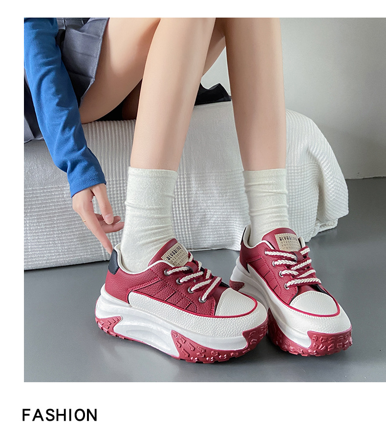 Women's Platform Running Sneakers Korean Style Height Increasing_voghion.com