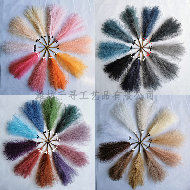 Amazon Venta caliente artificial Reed decoración del hogar artificial pampas hierba fábrica en stock pequeña caña al por mayor