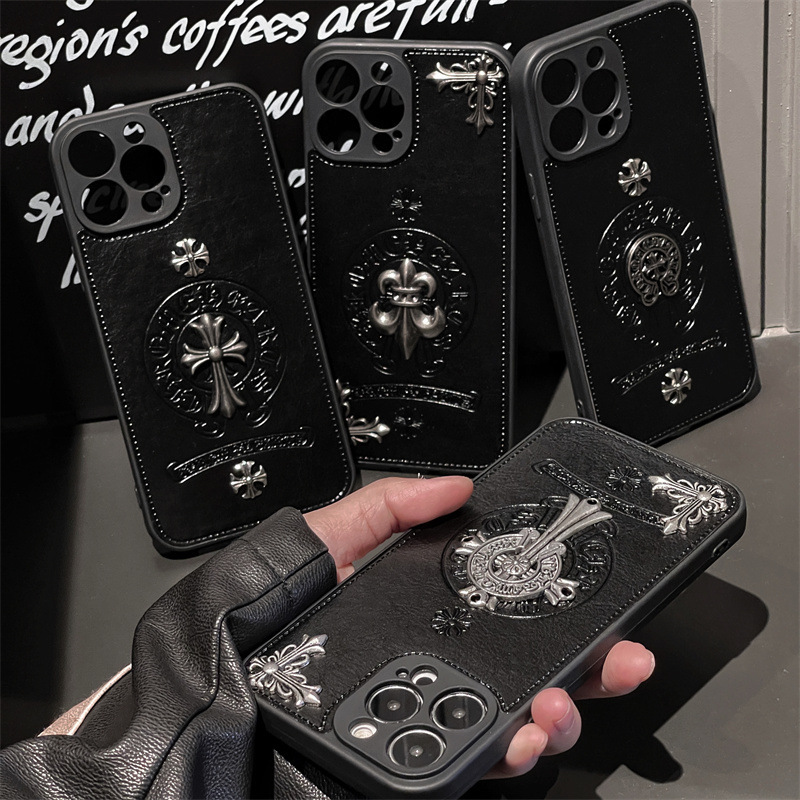 17 Trendy Brand Croxin Leather DIY Phone Case 16 Suitable for iPhone 15 Pro Max Cover 13 Soft Case 14