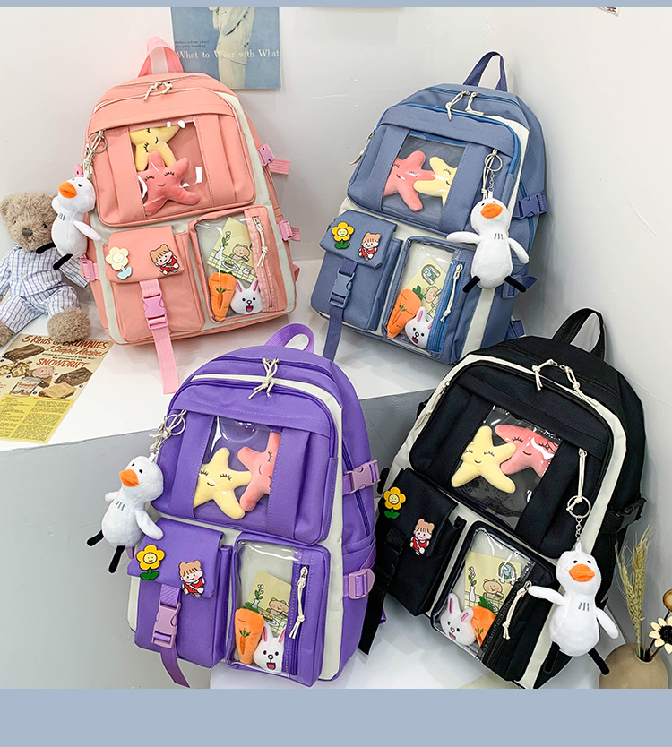 Wholesale Korean Style Large-capacity Doll Pendant Handbag Backpack 4 Piece Set Nihaojewelry display picture 9