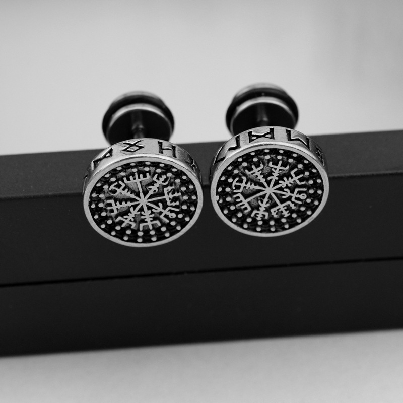 Minimalist Stainless Steel Stud Earrings For Men Punk Style_voghion.com