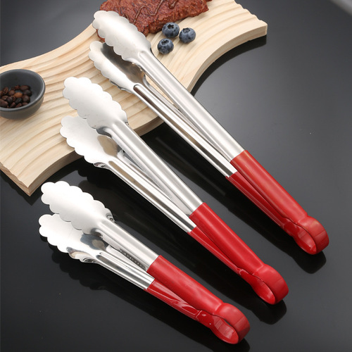 304 stainless steel three-line bread clips, gold food barbecue clips, household kitchen food steak clips, wholesale