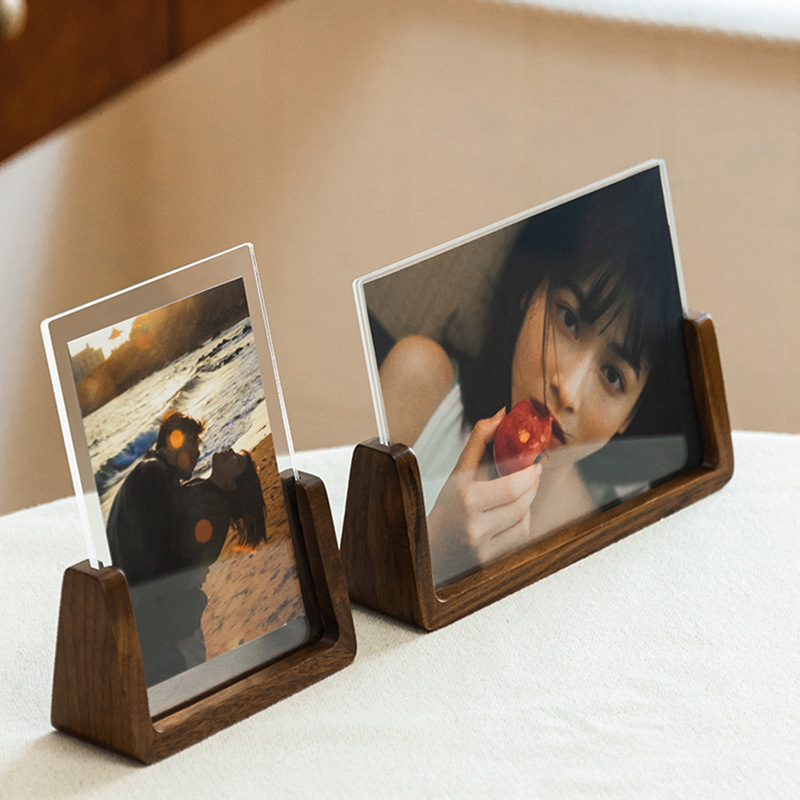 U-Shaped Creative Solid Wood Photo Frame Table Acrylic Printed Photo Plus Frame DIY Display Assembly Washed Photos Made into Photo
