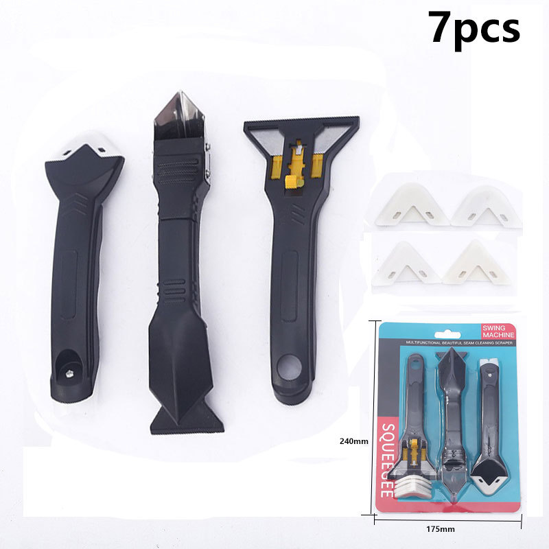Multi-función pegamento pala 3-en-1 silicona pegamento raspador ángulo belleza costura pala cuchillo eliminación de pegamento cuchillo interior esquina pegamento raspador de goma