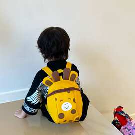 长颈鹿黄色儿童小书包外出轻便双肩包防走失1-3岁男女幼儿小背包