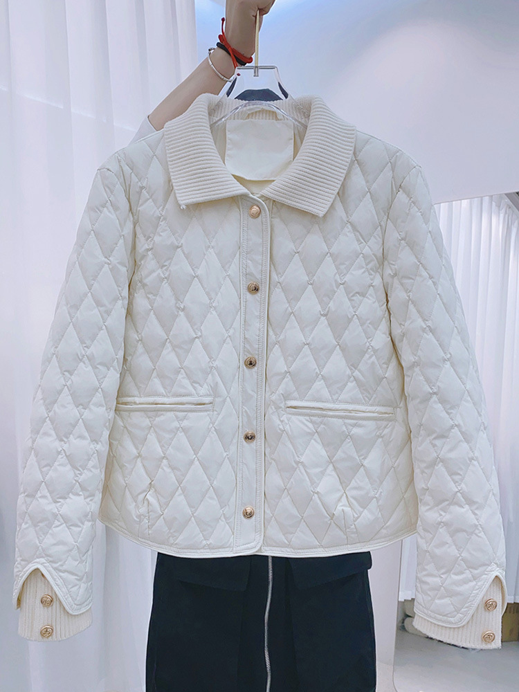 Winter knitted velvet keep warm down jacket