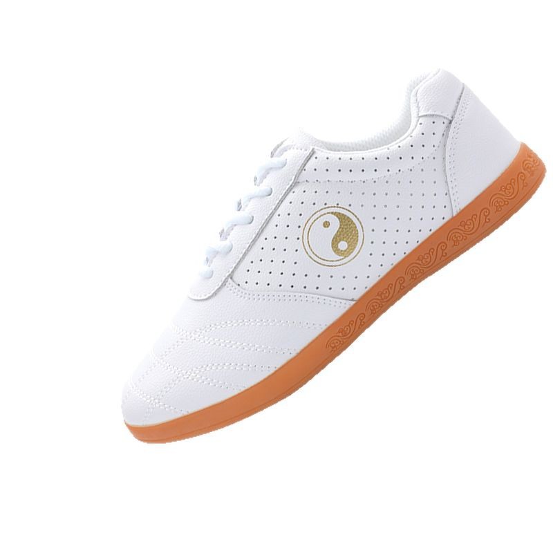 太極靴女本革練習靴春秋牛筋底武術靴男ソフト牛革ソフト底レイシ紋防臭通気性