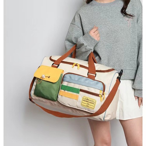 New Colorful Travel Bag with Large Capacity, Outdoor Hand-Pocket Multifunction Fitness Bag, Unisex Shoulder and Crossbody Luggage Storage Bag