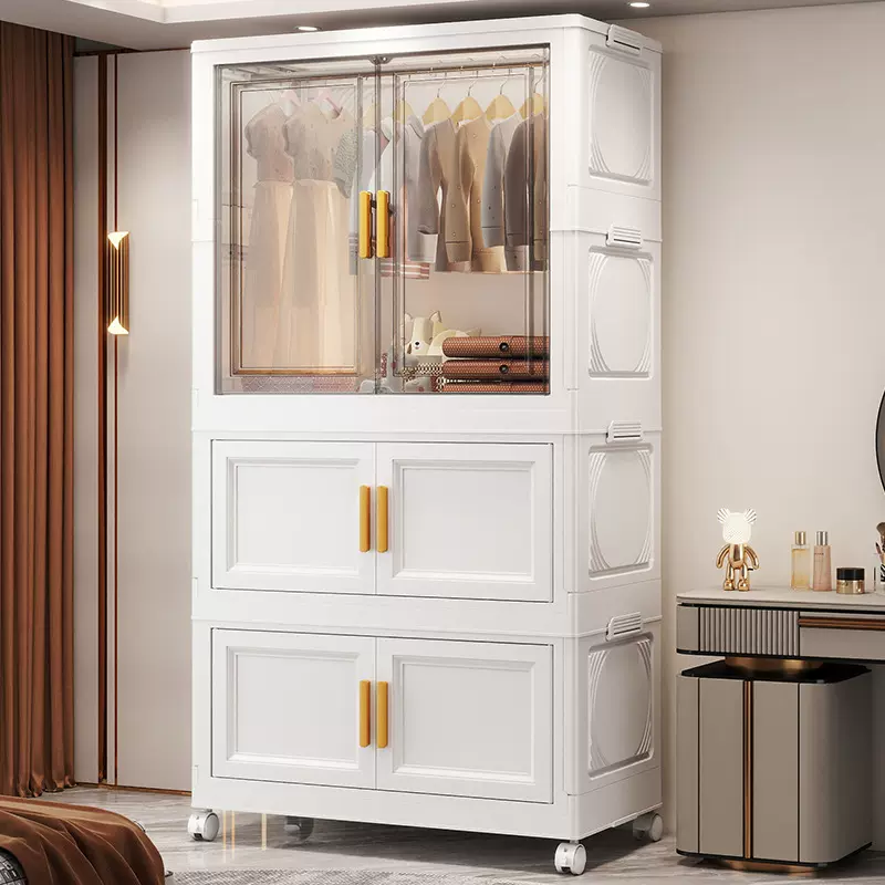 新款加厚折叠安装收纳柜家用零食玩具储物柜卧室多层欧式柜批发