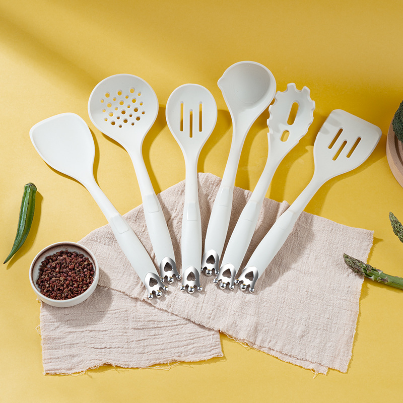 Amazon todo incluido silicona utensilios de cocina de silicona espátula de silicona colador utensilios de cocina todo incluido corona juego de 7 piezas